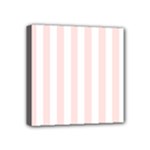 Vertical Stripes - White and Misty Rose Pink Mini Canvas 4  x 4  (Stretched)