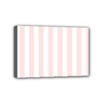 Vertical Stripes - White and Misty Rose Pink Mini Canvas 6  x 4  (Stretched)