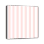 Vertical Stripes - White and Misty Rose Pink Mini Canvas 6  x 6  (Stretched)