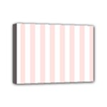 Vertical Stripes - White and Misty Rose Pink Mini Canvas 7  x 5  (Stretched)
