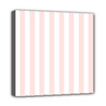 Vertical Stripes - White and Misty Rose Pink Mini Canvas 8  x 8  (Stretched)