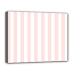 Vertical Stripes - White and Misty Rose Pink Canvas 14  x 11  (Stretched)
