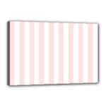 Vertical Stripes - White and Misty Rose Pink Canvas 18  x 12  (Stretched)