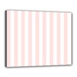Vertical Stripes - White and Misty Rose Pink Canvas 20  x 16  (Stretched)