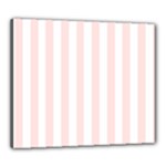 Vertical Stripes - White and Misty Rose Pink Canvas 24  x 20  (Stretched)