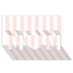 Vertical Stripes - White and Misty Rose Pink MOM 3D Greeting Card (8x4)