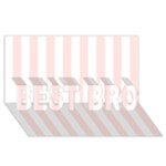 Vertical Stripes - White and Misty Rose Pink BEST BRO 3D Greeting Card (8x4)