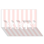 Vertical Stripes - White and Misty Rose Pink PARTY 3D Greeting Card (8x4)