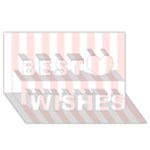 Vertical Stripes - White and Misty Rose Pink Best Wish 3D Greeting Card (8x4)