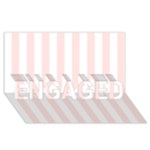 Vertical Stripes - White and Misty Rose Pink ENGAGED 3D Greeting Card (8x4)