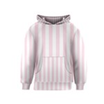 Vertical Stripes - White and Piggy Pink Kid s Pullover Hoodie