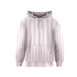 Vertical Stripes - White and Piggy Pink Kid s Zipper Hoodie