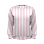 Vertical Stripes - White and Piggy Pink Women s Sweatshirt