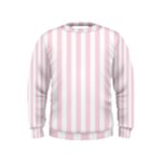 Vertical Stripes - White and Piggy Pink Kid s Sweatshirt