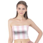 Vertical Stripes - White and Piggy Pink Tube Top
