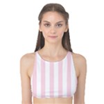 Vertical Stripes - White and Piggy Pink Tank Bikini Top