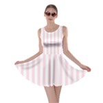 Vertical Stripes - White and Piggy Pink Skater Dress