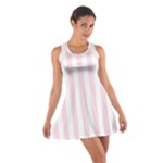 Vertical Stripes - White and Piggy Pink Cotton Racerback Dress