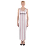 Vertical Stripes - White and Piggy Pink Fitted Maxi Dress