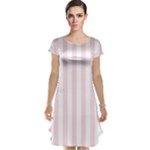 Vertical Stripes - White and Piggy Pink Cap Sleeve Nightdress