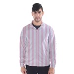 Vertical Stripes - White and Piggy Pink Wind Breaker (Men)