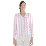 Vertical Stripes - White and Piggy Pink Wind Breaker (Women)