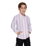 Vertical Stripes - White and Piggy Pink Wind Breaker (Kids)