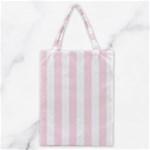 Vertical Stripes - White and Piggy Pink Classic Tote Bag