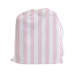 Vertical Stripes - White and Piggy Pink Drawstring Pouch (XXl)