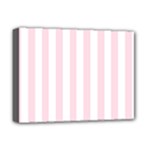 Vertical Stripes - White and Piggy Pink Deluxe Canvas 16  x 12  (Stretched)
