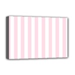 Vertical Stripes - White and Piggy Pink Deluxe Canvas 18  x 12  (Stretched)
