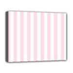 Vertical Stripes - White and Piggy Pink Deluxe Canvas 20  x 16  (Stretched)