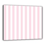 Vertical Stripes - White and Piggy Pink Canvas 24  x 20  (Stretched)