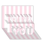 Vertical Stripes - White and Piggy Pink THANK YOU 3D Greeting Card (7x5)