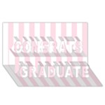 Vertical Stripes - White and Piggy Pink Congrats Graduate 3D Greeting Card (8x4)