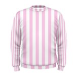 Vertical Stripes - White and Classic Rose Pink Men s Sweatshirt