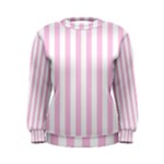Vertical Stripes - White and Classic Rose Pink Women s Sweatshirt