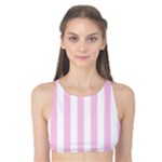 Vertical Stripes - White and Classic Rose Pink Tank Bikini Top