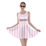 Vertical Stripes - White and Classic Rose Pink Skater Dress