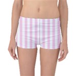 Vertical Stripes - White and Classic Rose Pink Boyleg Bikini Bottoms