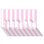Vertical Stripes - White and Classic Rose Pink #1 DAD 3D Greeting Card (8x4)