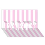 Vertical Stripes - White and Classic Rose Pink PARTY 3D Greeting Card (8x4)
