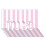 Vertical Stripes - White and Classic Rose Pink HUGS 3D Greeting Card (8x4)