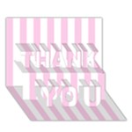 Vertical Stripes - White and Classic Rose Pink THANK YOU 3D Greeting Card (7x5)