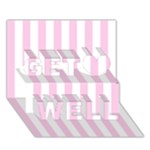Vertical Stripes - White and Classic Rose Pink Get Well 3D Greeting Card (7x5)