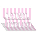 Vertical Stripes - White and Classic Rose Pink Laugh Live Love 3D Greeting Card (8x4)