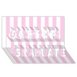 Vertical Stripes - White and Classic Rose Pink Congrats Graduate 3D Greeting Card (8x4)
