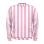Vertical Stripes - White and Cotton Candy Pink Men s Sweatshirt