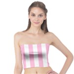 Vertical Stripes - White and Cotton Candy Pink Tube Top