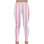 Vertical Stripes - White and Cotton Candy Pink Yoga Leggings